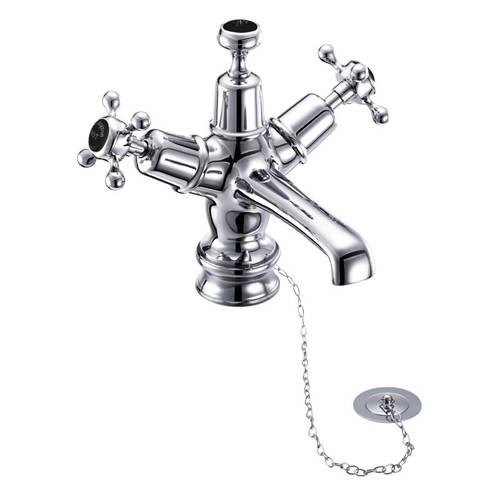 Additional image for Basin Tap With Plug & Chain Waste (Chrome & Black).
