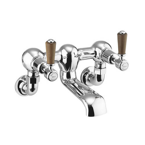 Additional image for Wall Mounted Bath Filler Tap (Chrome & Walnut).