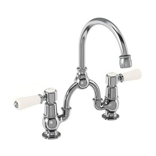 Additional image for 2 Hole Arch Basin Mixer Tap (Chrome & Medici, 200mm).