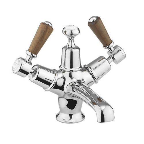 Additional image for Basin Tap With Plug & Chain Waste (Chrome & Walnut).