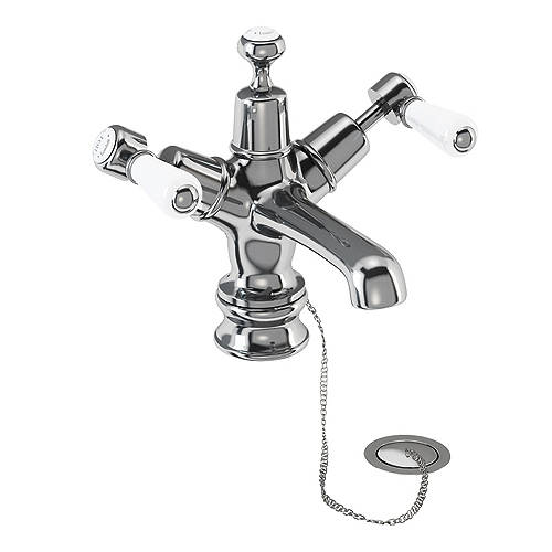 Additional image for Basin Tap With Plug & Chain Waste (Chrome & White).