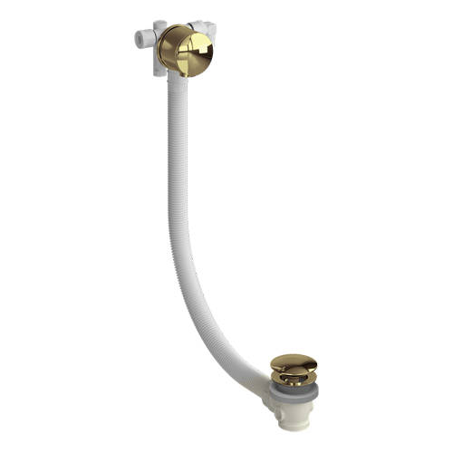 Additional image for Overflow Bath Filler with Click Clack Waste (Gold).