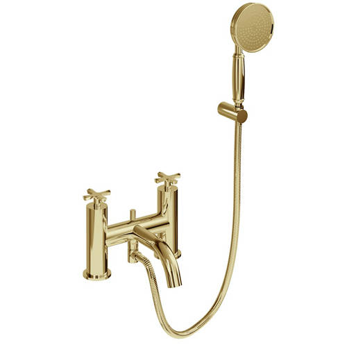 Additional image for Bath Shower Mixer Tap With Handset & Hose (Gold).