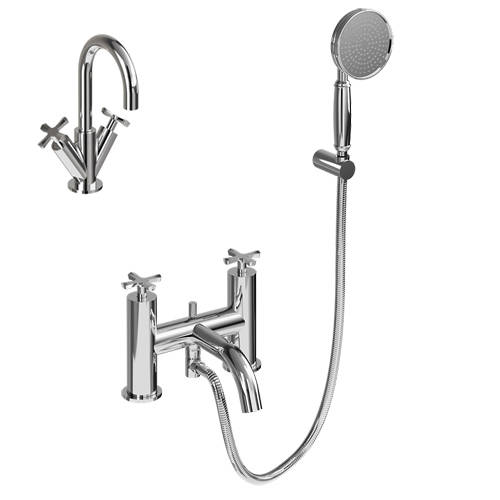 Additional image for Basin and Bath Shower Mixer Tap With Kit (Chrome).