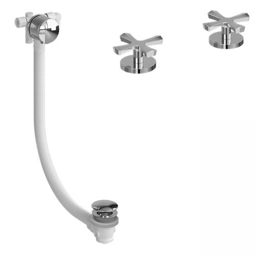 Additional image for Overflow Bath Filler Waste with Panel Valves (Chrome).