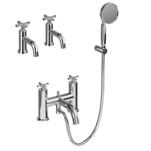 Additional image for Basin Taps and Bath Shower Mixer Tap With Kit (Chrome).