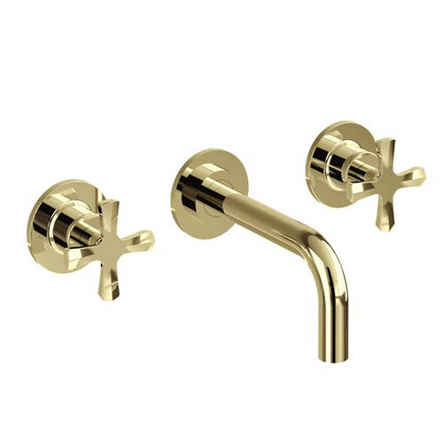 Additional image for Wall-Mounted Basin Mixer Tap (Gold).