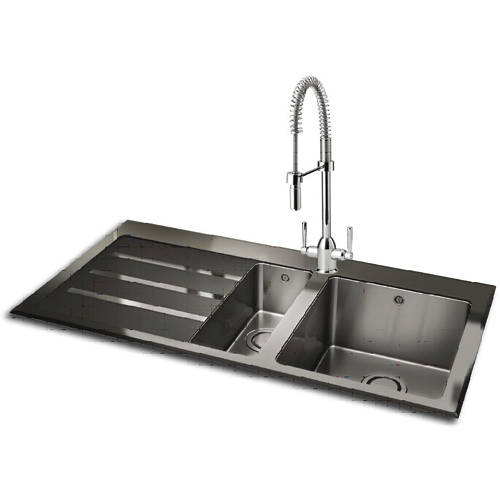 Silhouette 150 Kitchen Sink 1000x535mm S Steel Lh Carron