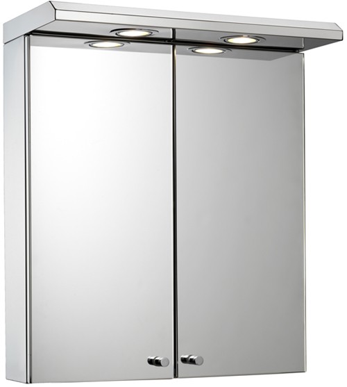 Additional image for Mirror Bathroom Cabinet, Lights & Shaver. 450x530x230mm.