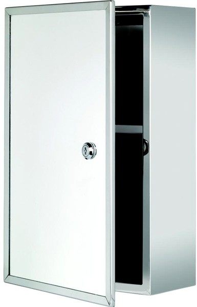 Additional image for Trent Lockable Mirror Medicine Cabinet. 250x400x130mm.