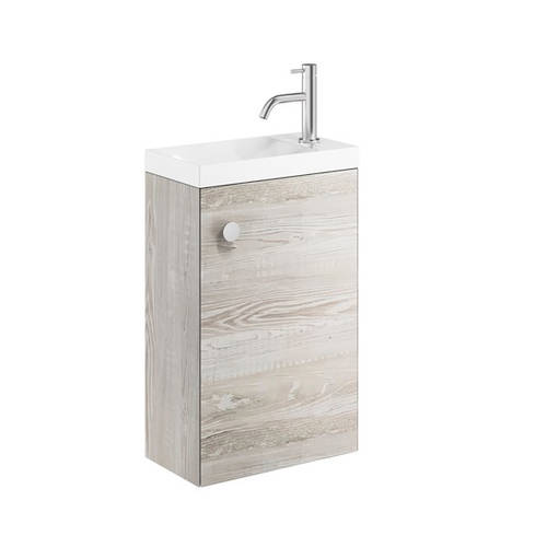 Additional image for Wall Hung Vanity Unit & Basin (400mm, Nordic Oak).