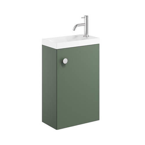 Additional image for Wall Hung Vanity Unit & Basin (400mm, Sage Green).