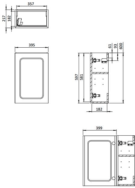 Additional image for Wall Hung Vanity Unit & Basin (400mm, Steelwood).