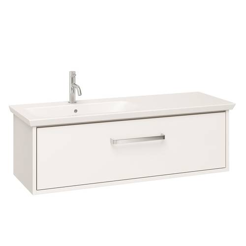 Additional image for Vanity Unit With Ceramic Basin (1000mm, White Gloss, LH).