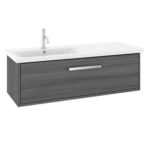 Additional image for Vanity Unit With Ceramic Basin (1000mm, Steelwood, LH).