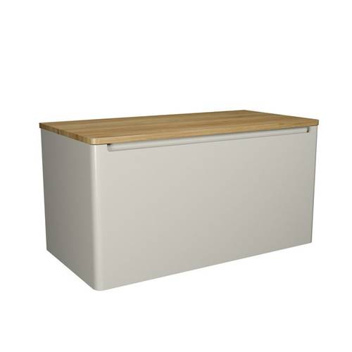 Additional image for Vanity Unit With Oak Top (1000mm, Cashmere Matt).