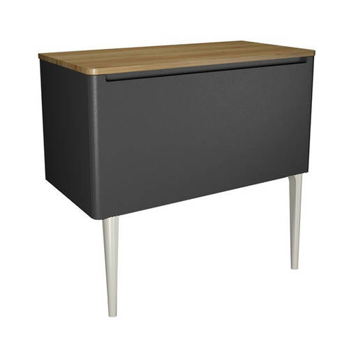 Additional image for Vanity Unit With Cashmere Legs (1000mm, Onyx Black).