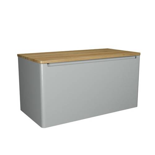 Additional image for Vanity Unit With Oak Top (1000mm, Storm Grey).