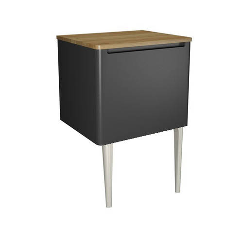 Additional image for Vanity Unit With Cashmere Legs (600mm, Onyx Black).