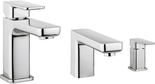 Additional image for Basin Mixer & 2 Hole Bath Shower Mixer Tap Pack (Chrome).