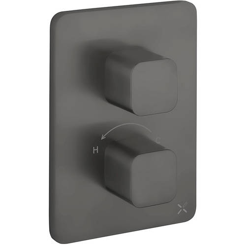 Additional image for Crossbox 2 Outlet Shower Valve (Slate).