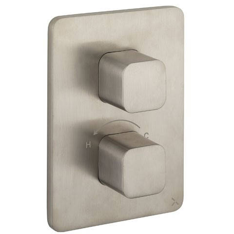 Additional image for Crossbox 2 Outlet Shower Valve (Stainless Steel).
