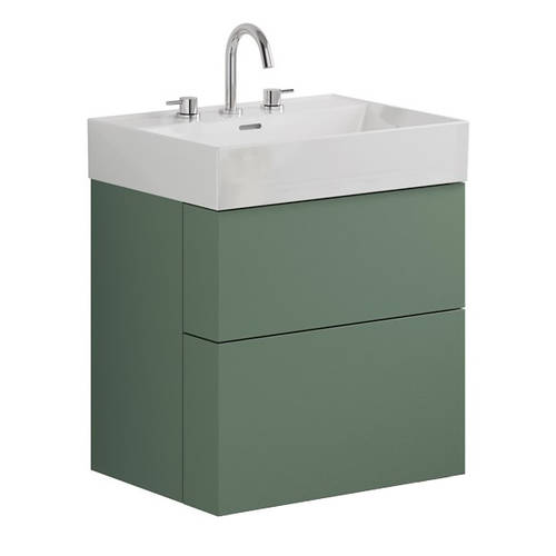 Additional image for Wall Hung Vanity Unit With Basin (600mm, Green, 3TH).