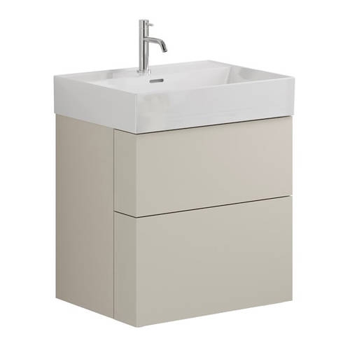 Additional image for Wall Hung Vanity Unit With Basin (600mm, Stone, 1TH).