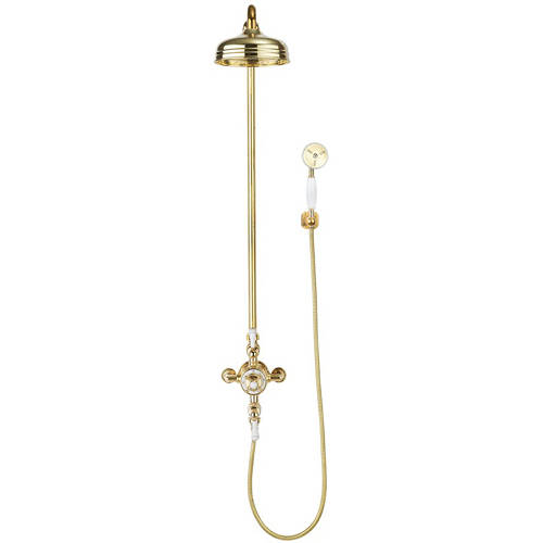 Additional image for Thermostatic 2 Outlet Shower Kit (Unlac Brass).