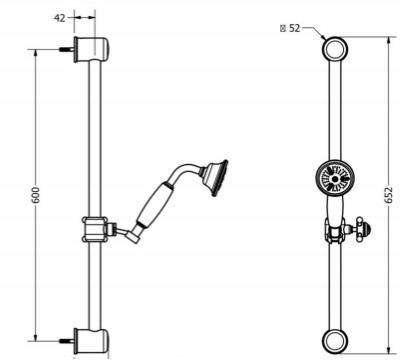 Additional image for Traditional Slide Rail Kit (Brushed Brass).