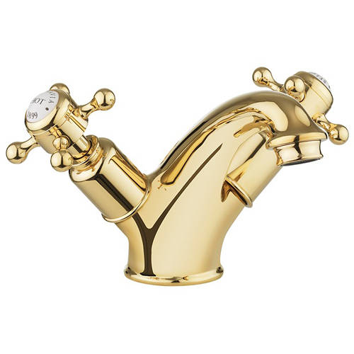 Additional image for Basin Mixer Tap (Crosshead, Unlac Brass).