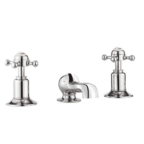 Additional image for 3 Hole Basin Tap (Crosshead, Chrome).