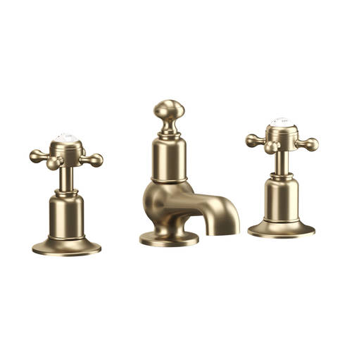 Additional image for 3 Hole Basin Tap With Waste (Crosshead, Br Brass).