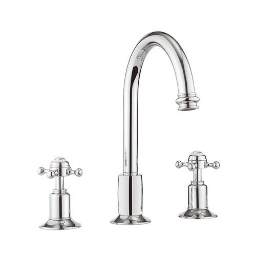 Additional image for 3 Hole Basin Tap With Waste (Crosshead, Chrome).