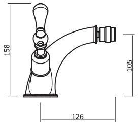 Additional image for Bidet Mixer Tap With Waste (Lever, Chrome).