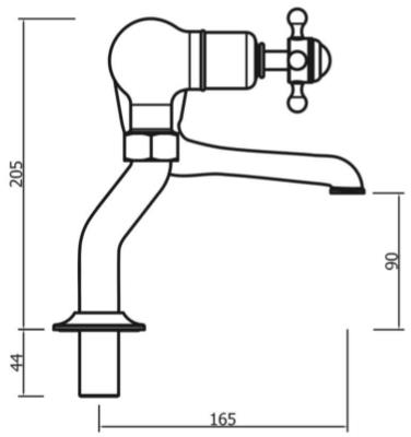 Additional image for Bath Filler Tap (Crosshead, Br Brass).