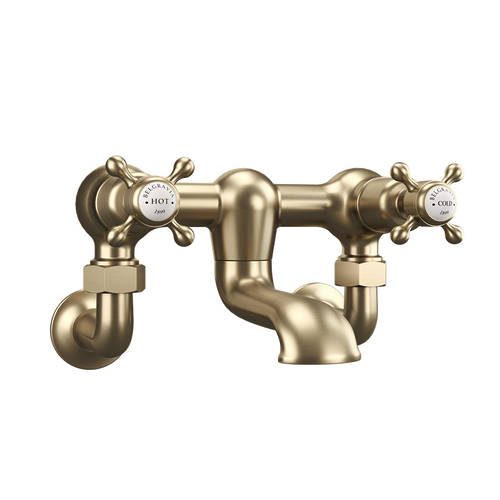 Additional image for Wall Mounted Bath Filler Tap (Crosshead, Br Brass).