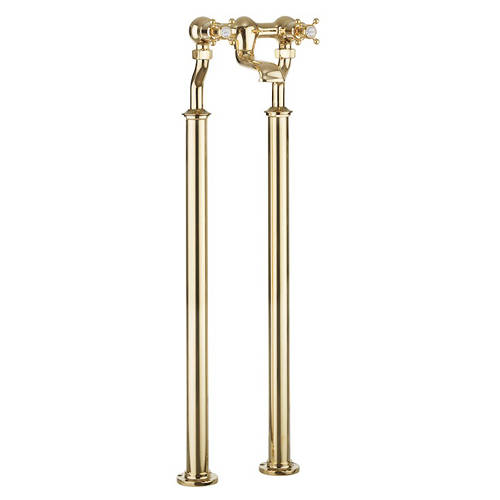 Additional image for Bath Filler Tap With Legs (Crosshead, Unlac Brass).