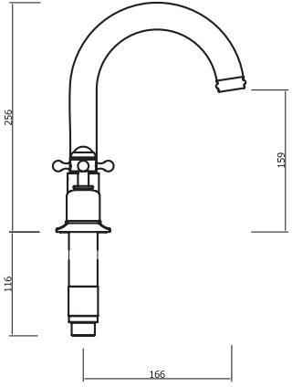 Additional image for 3 Hole Bath Filler Tap (Crosshead, Chrome).