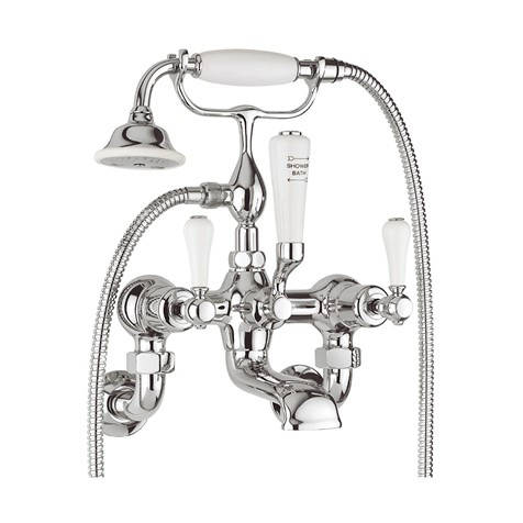 Additional image for Wall Mounted Bath Shower Mixer Tap (Lever, Chrome).