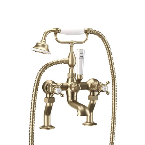 Additional image for Bath Shower Mixer Tap With Legs (X-Head, Br Brass).