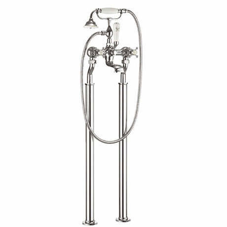 Additional image for Bath Shower Mixer Tap With Legs (X-Head, Br Nickel).