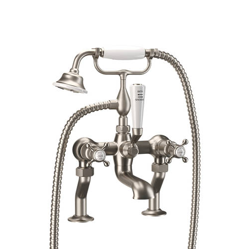 Additional image for Bath Shower Mixer Tap With Legs (X-Head, Br Nickel).