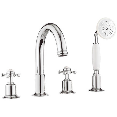 Additional image for 4 Hole Bath Shower Mixer Tap (Crosshead, Chrome).