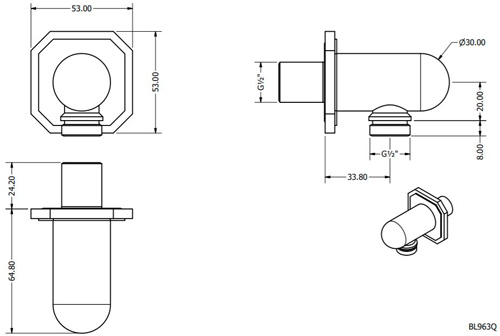 Additional image for Shower Wall Outlet (Chrome).