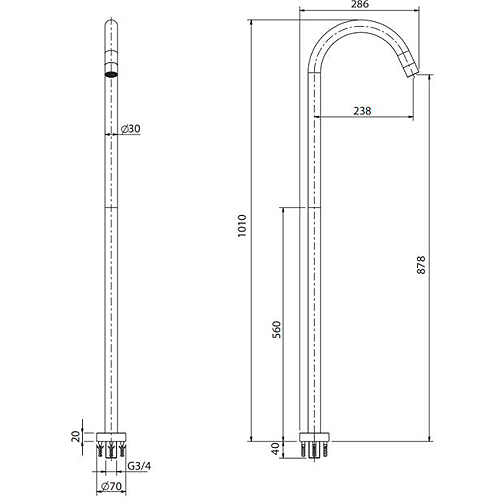 Additional image for Freestanding Bath Spout (Br Bronze).