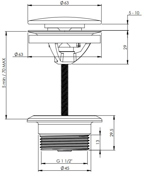 Additional image for Click Clack Basin Waste (Brushed Nickel).