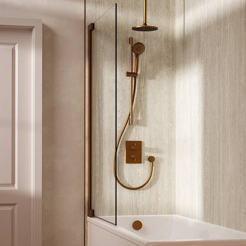 Additional image for Crossbox Shower Set 10 200mm Head & Ceiling Arm (Brushed Bronze).