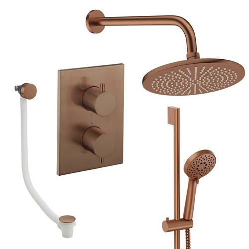 Additional image for Crossbox Shower Set 10 300mm (Brushed Bronze).