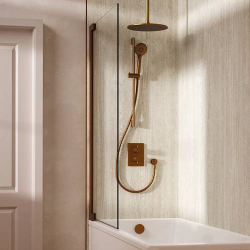 Additional image for Crossbox Shower Set 10 300mm Head & Ceiling Arm (Brushed Bronze).